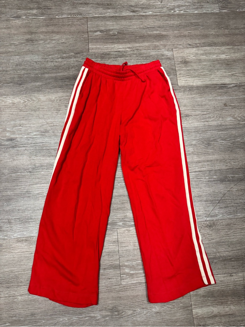 Old Navy Red Sweatpants with White Side Stripes